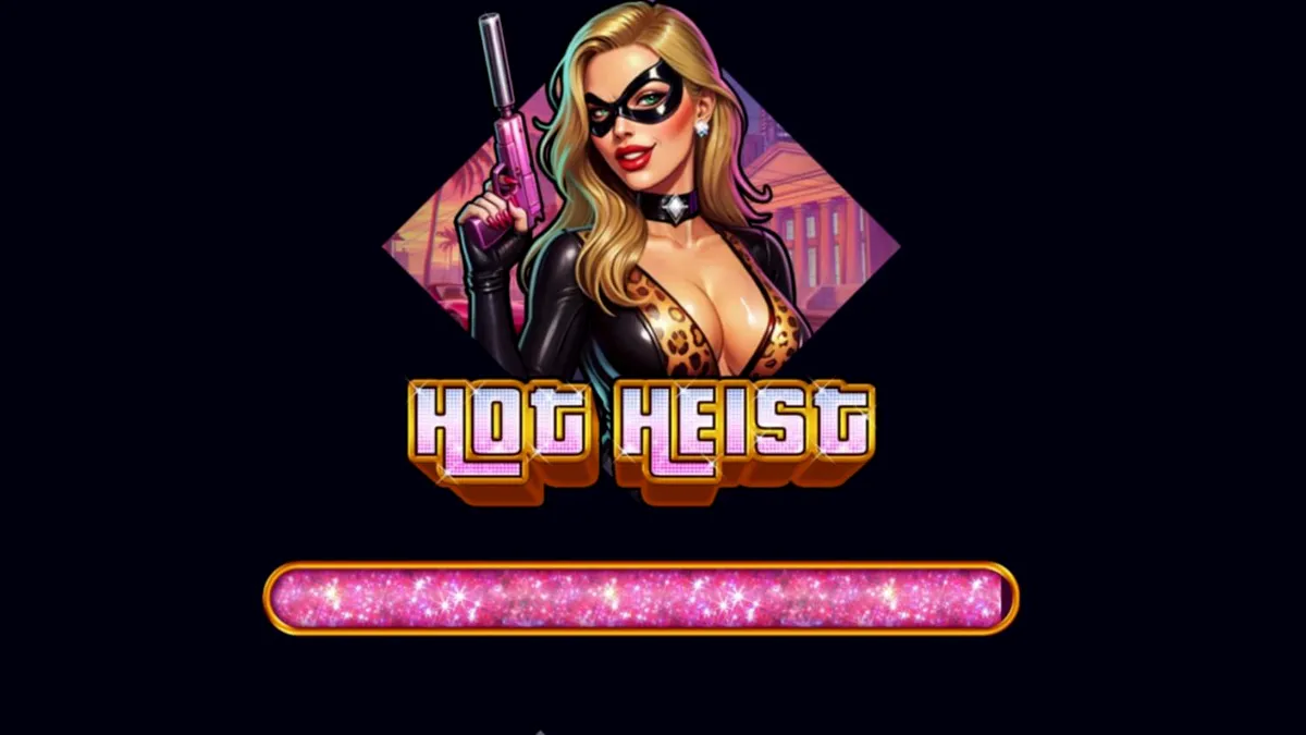 Tampilan visual neon dari slot Hot Heist