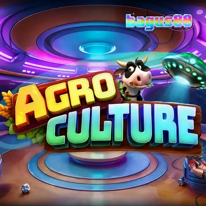 Tampilan visual slot AgroCulture dengan elemen pertanian dan alien